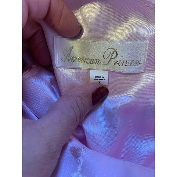 American princess punk dress bow flower girl pearls wedding graduation size 7 - Picture 6 of 8